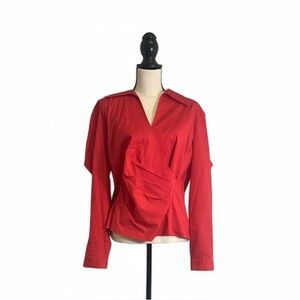 Red Wrap Blouse